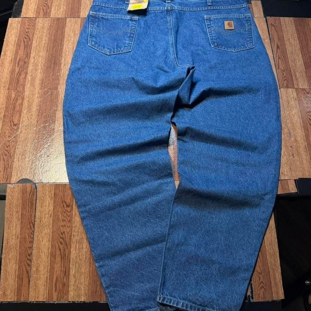 Carhartt Blue Wash Relaxed Straight Tapered Workwear Jean Pants 44x32 Brand New